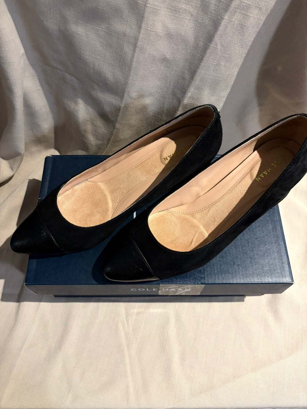 Cole Haan Women's Go-To Block Heel Pump Black Leather Size 7